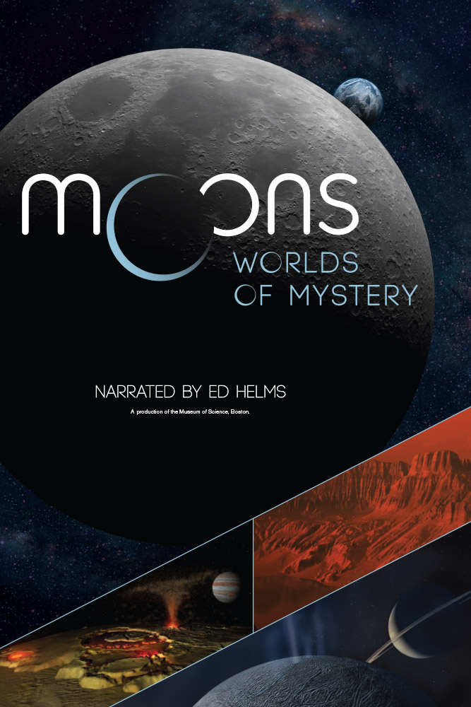 Planetarium movie poster for Moons: Worlds of Mystery.