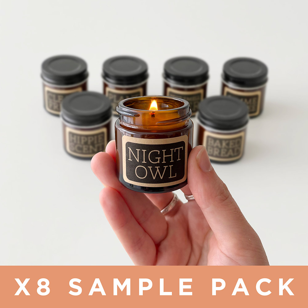 Soy candle samplers promo.