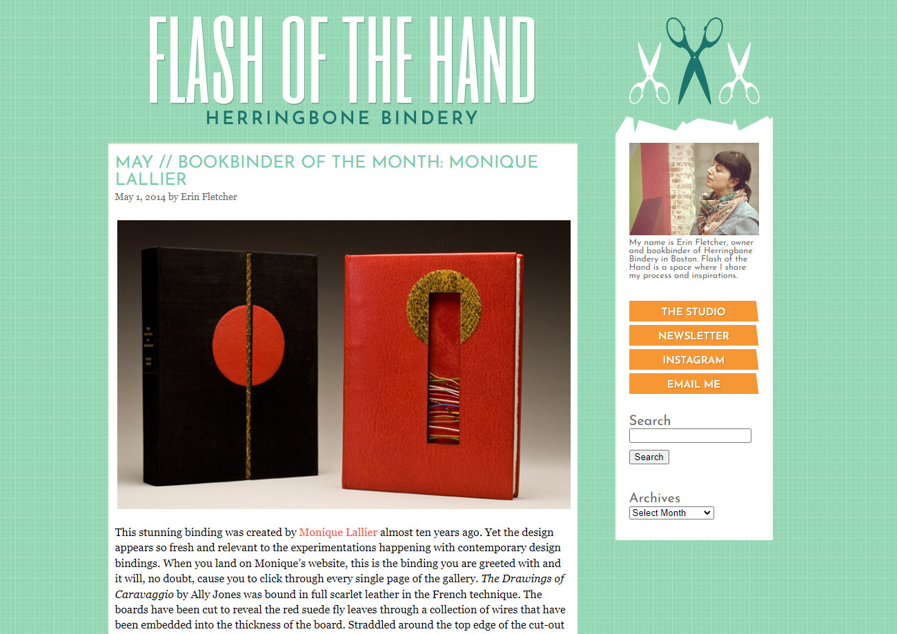 Screenshot of Flash of the Hand website.